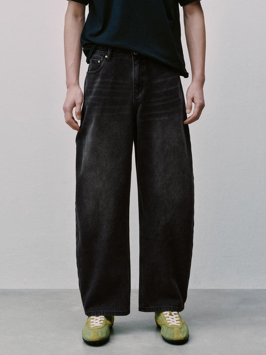 Washed Barrel Leg Jeans