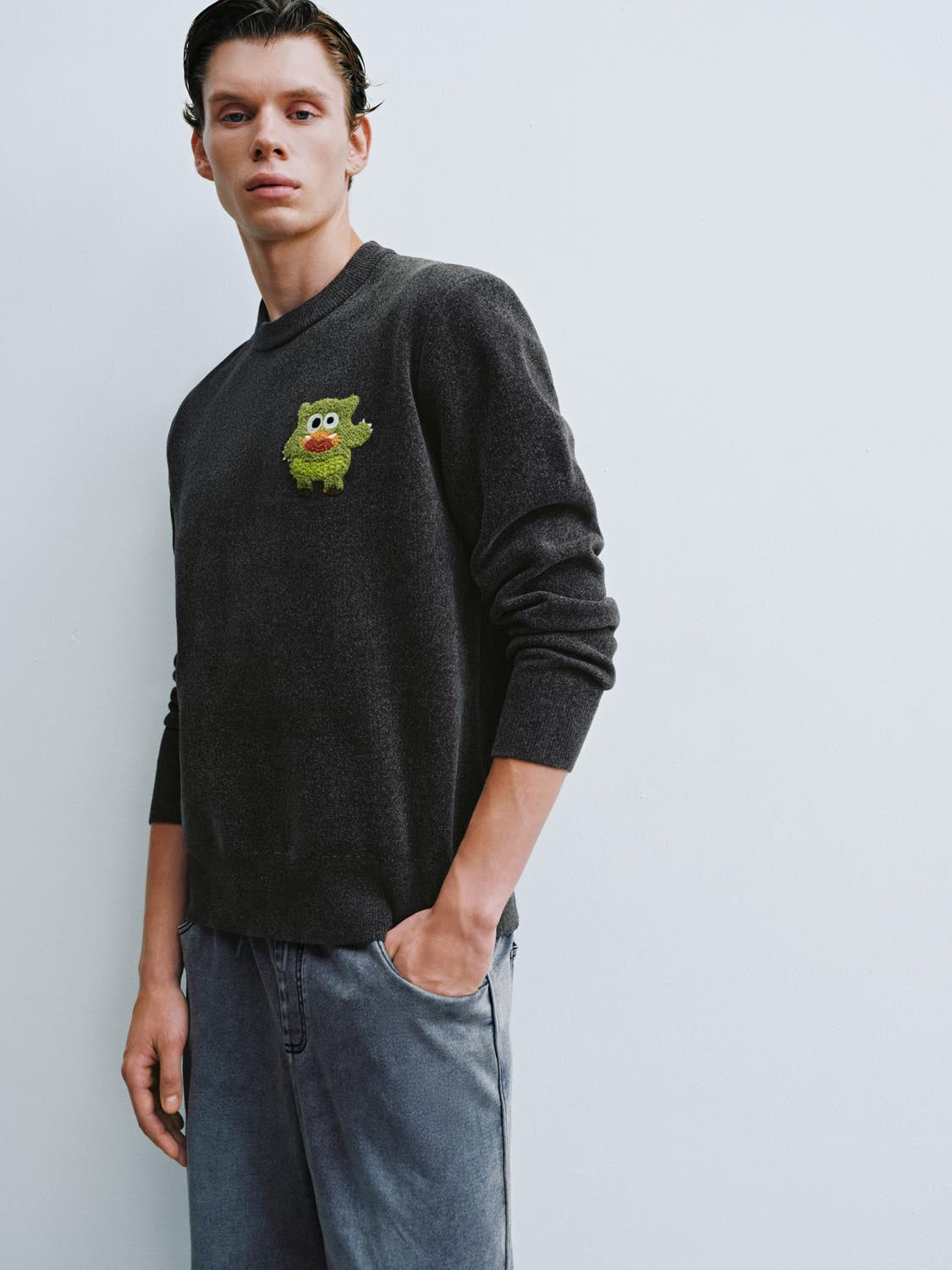 Graphic Long Sleeve Knitted T-Shirts