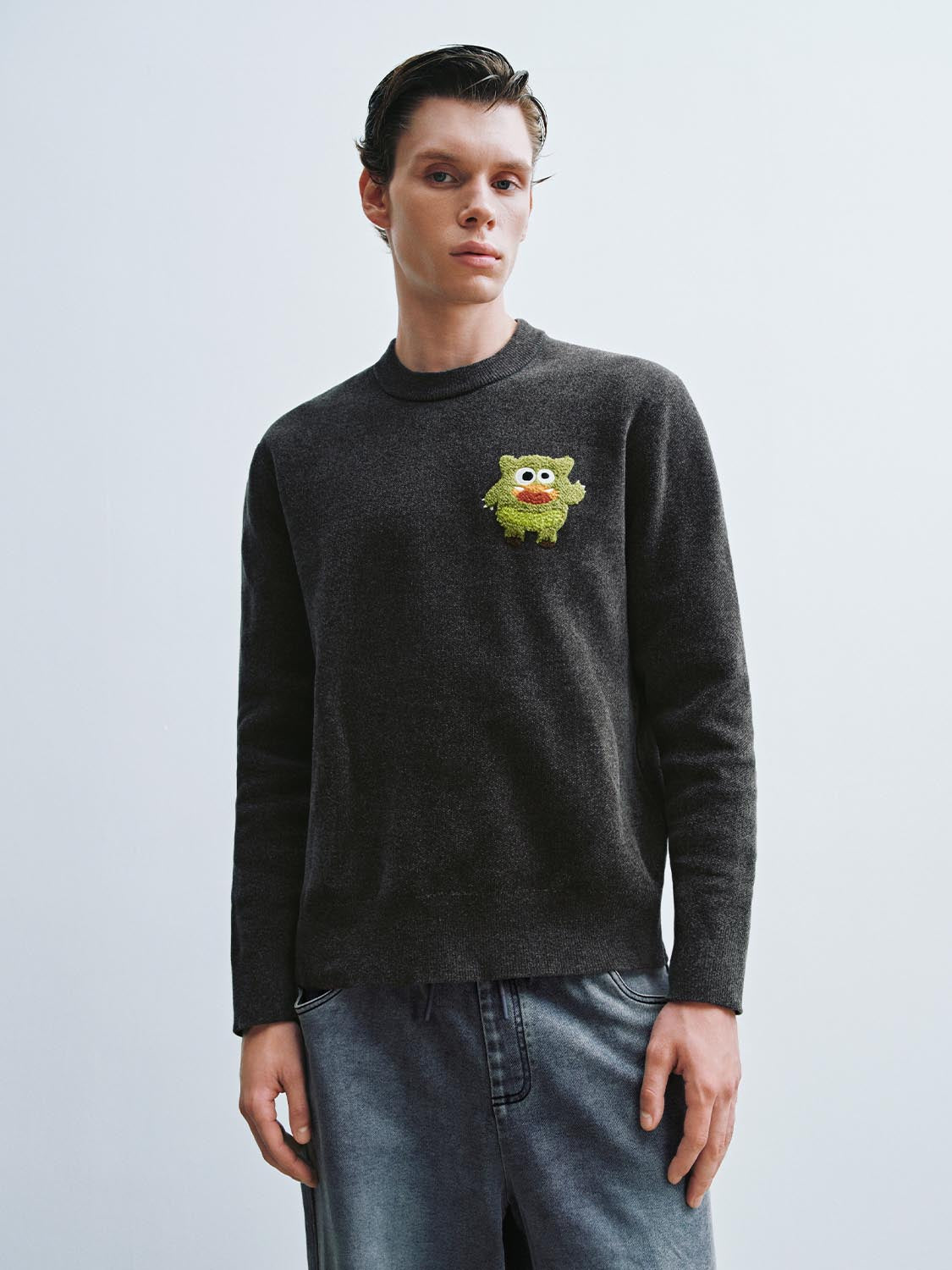 Graphic Long Sleeve Knitted T-Shirts