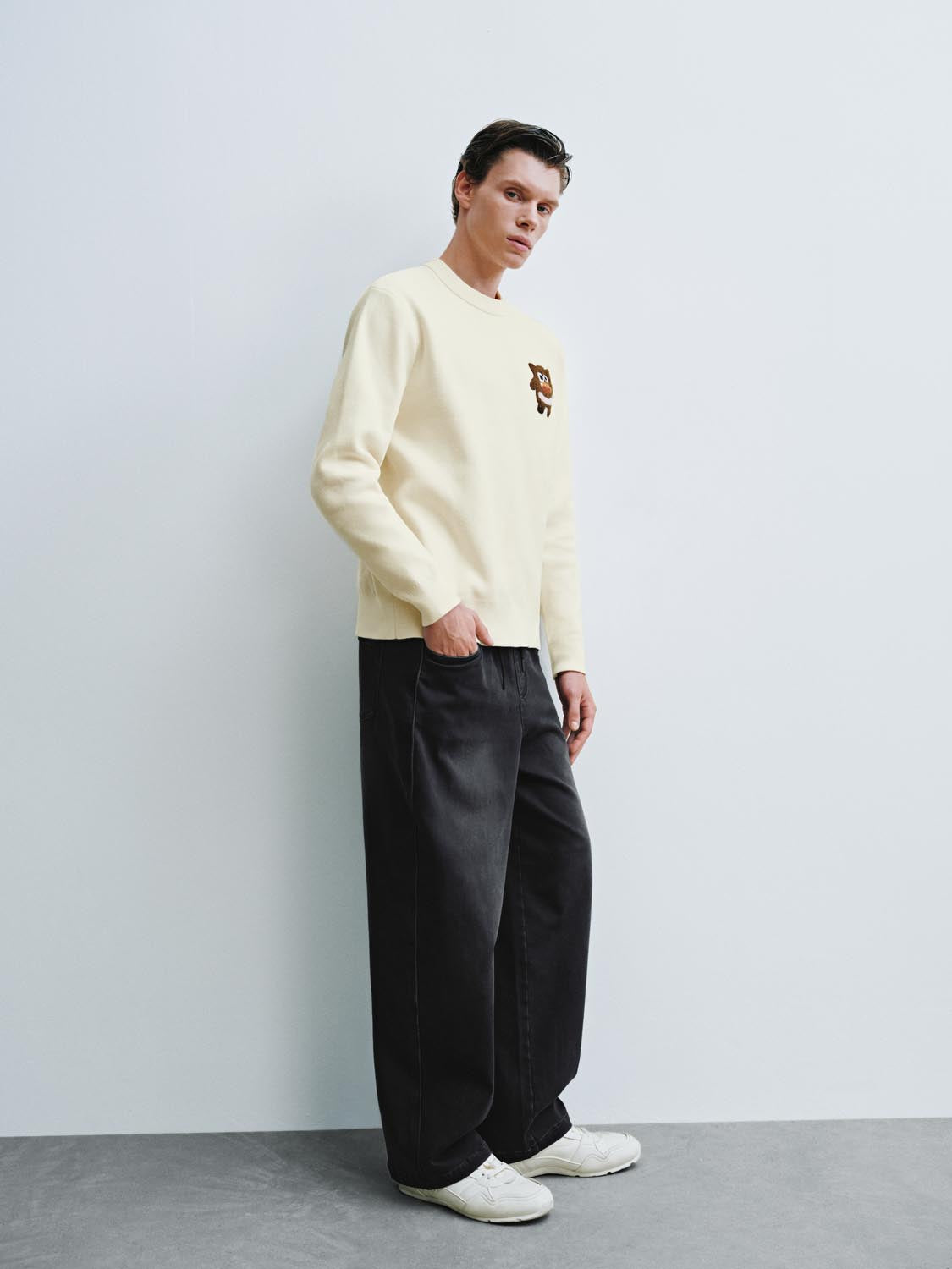 Graphic Long Sleeve Knitted T-Shirts