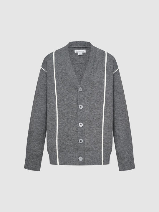 Contrast V-Neck Knitted Cardigans