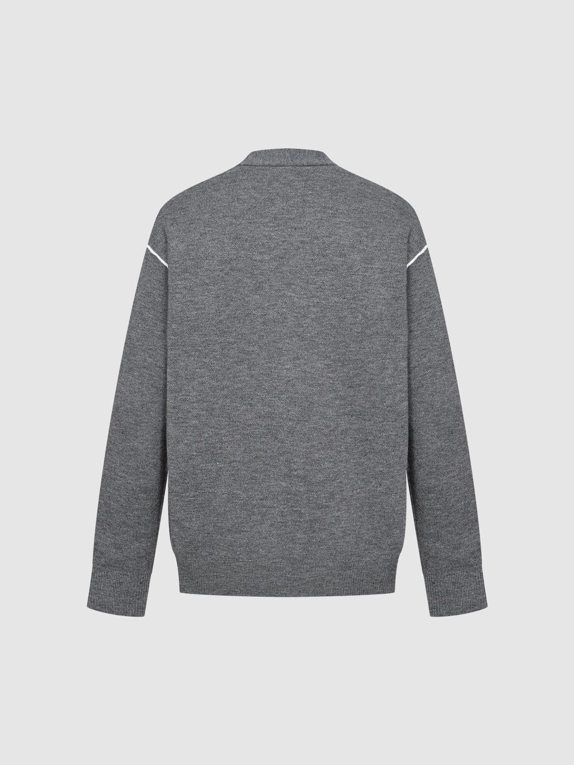 Contrast V-Neck Knitted Cardigans
