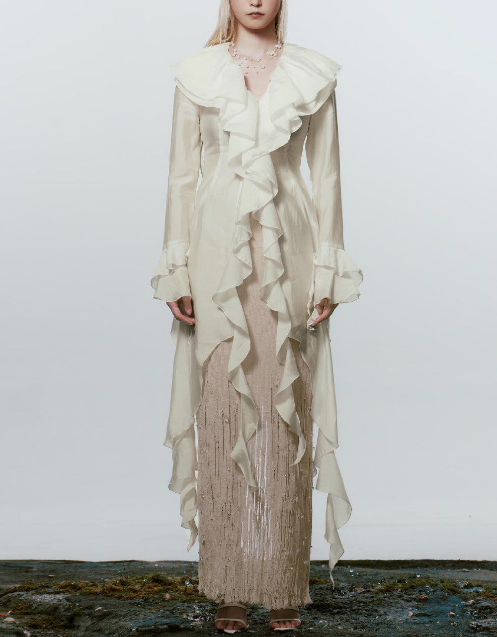 Ruffle Lapel Shirt