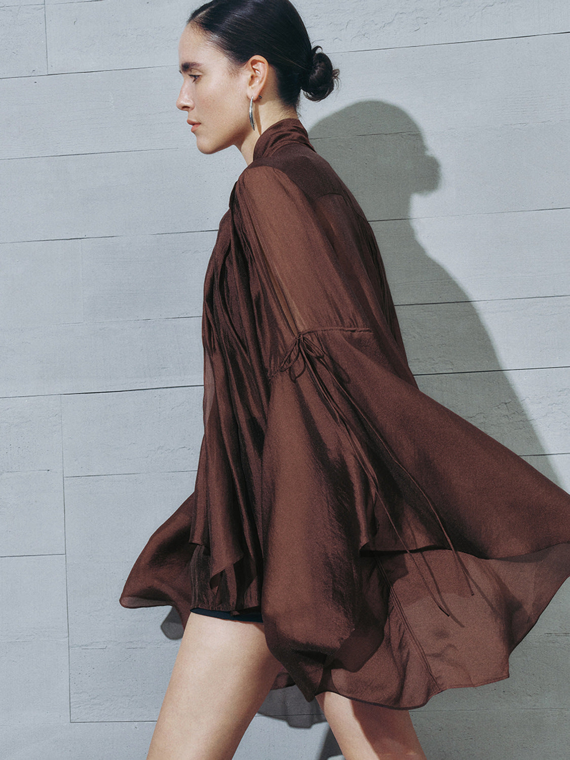 Ruffle Hem Oversized Shirts