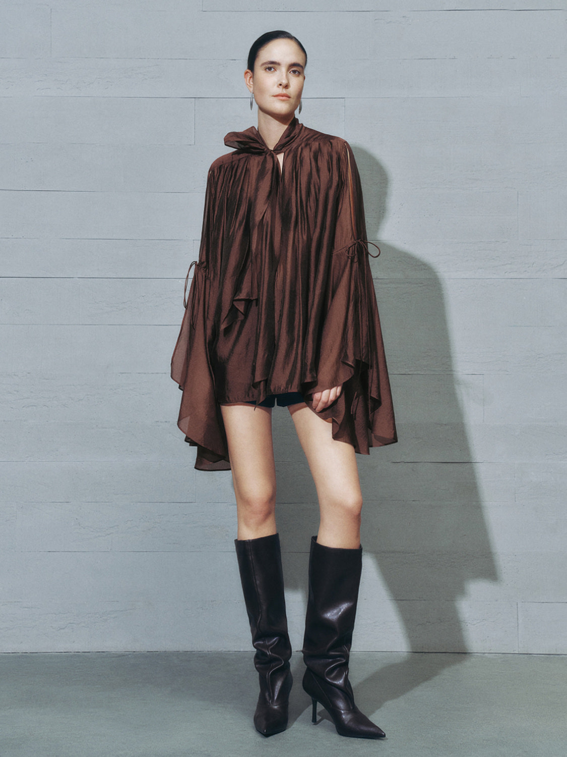 Ruffle Hem Oversized Shirts