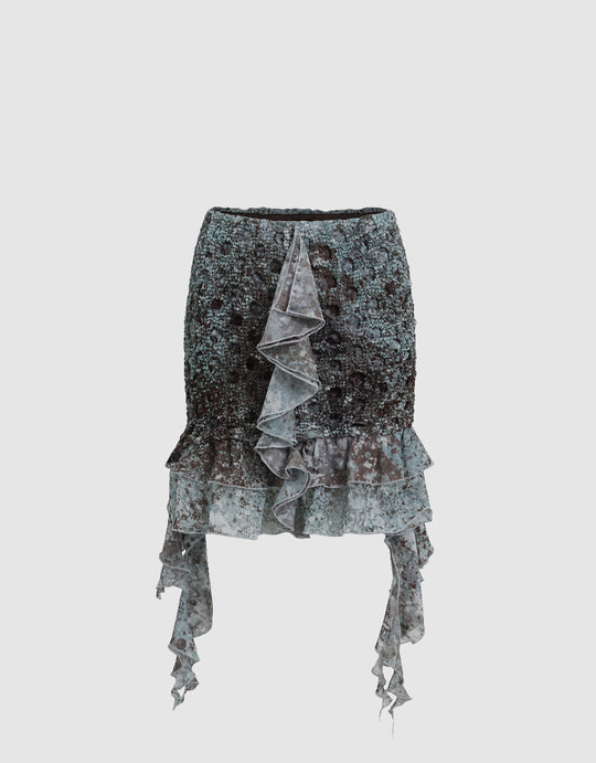 Ruffle Mini Straight Skirt