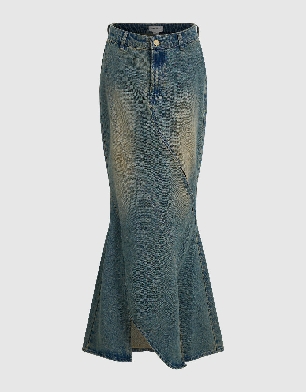 Maxi Fishtail Denim Skirt