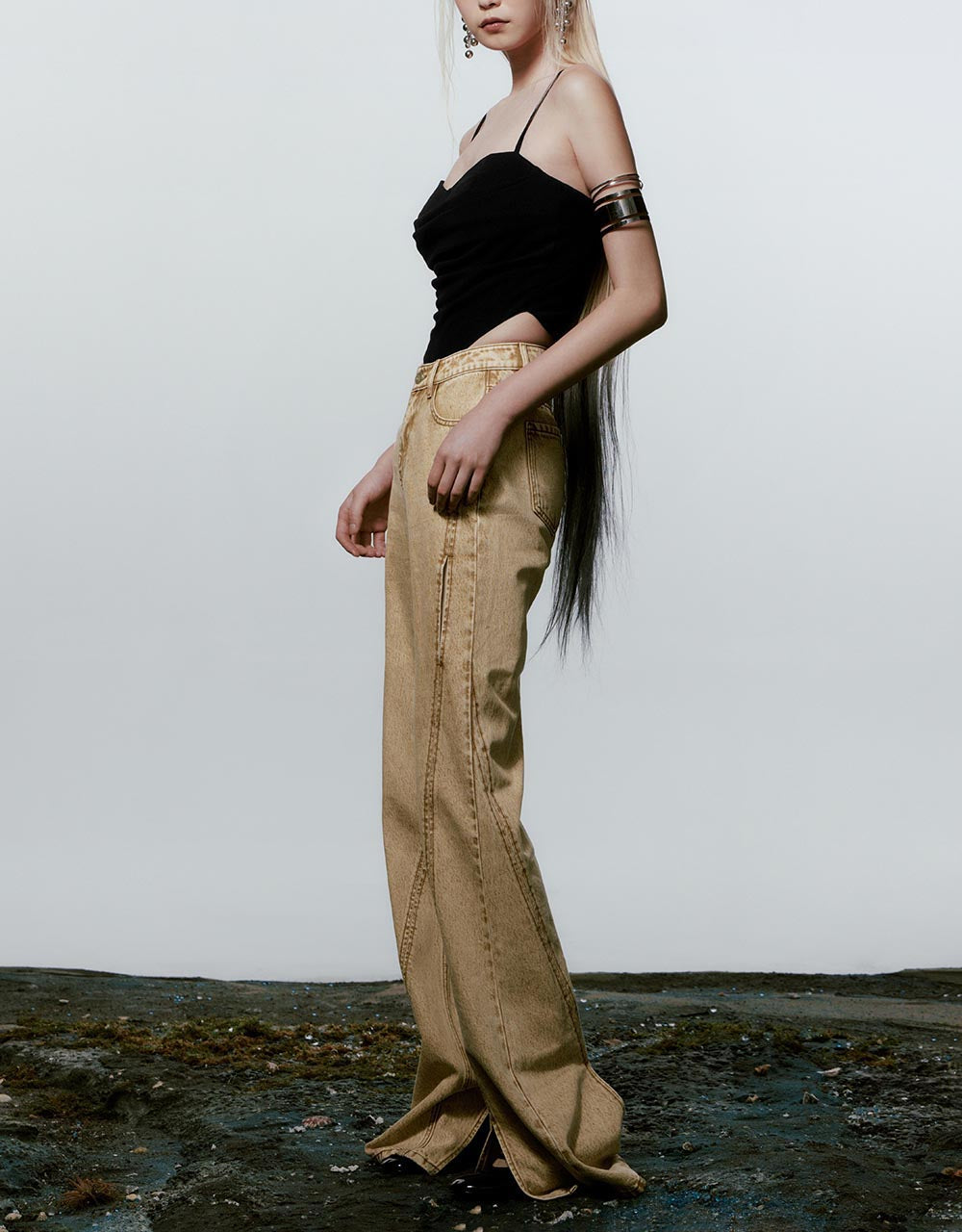 Split Hem Straight Jeans