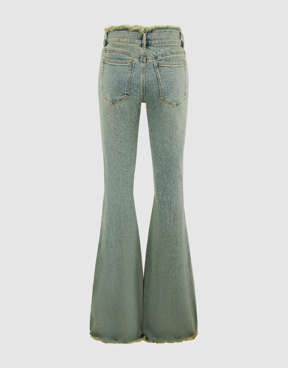 Raw Hem Flare Jeans