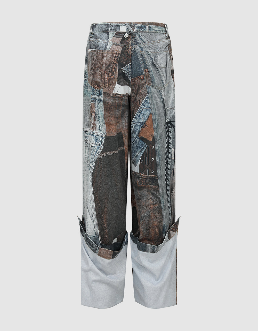 Rolled Up Printed Jeans