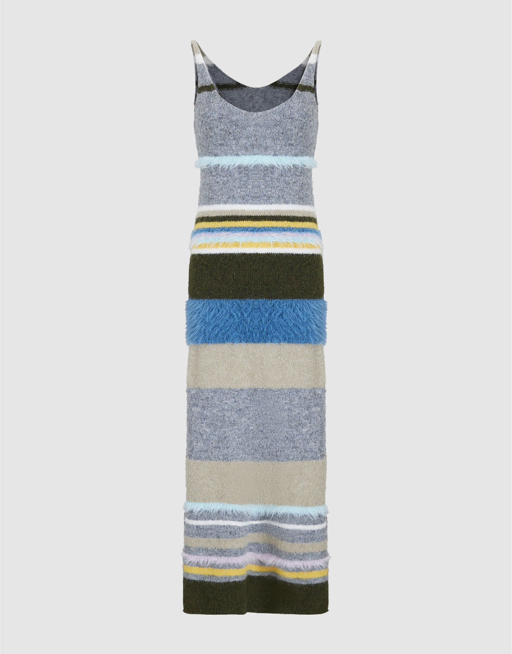 Striped Sleeveless V-Neck Knitted Dress