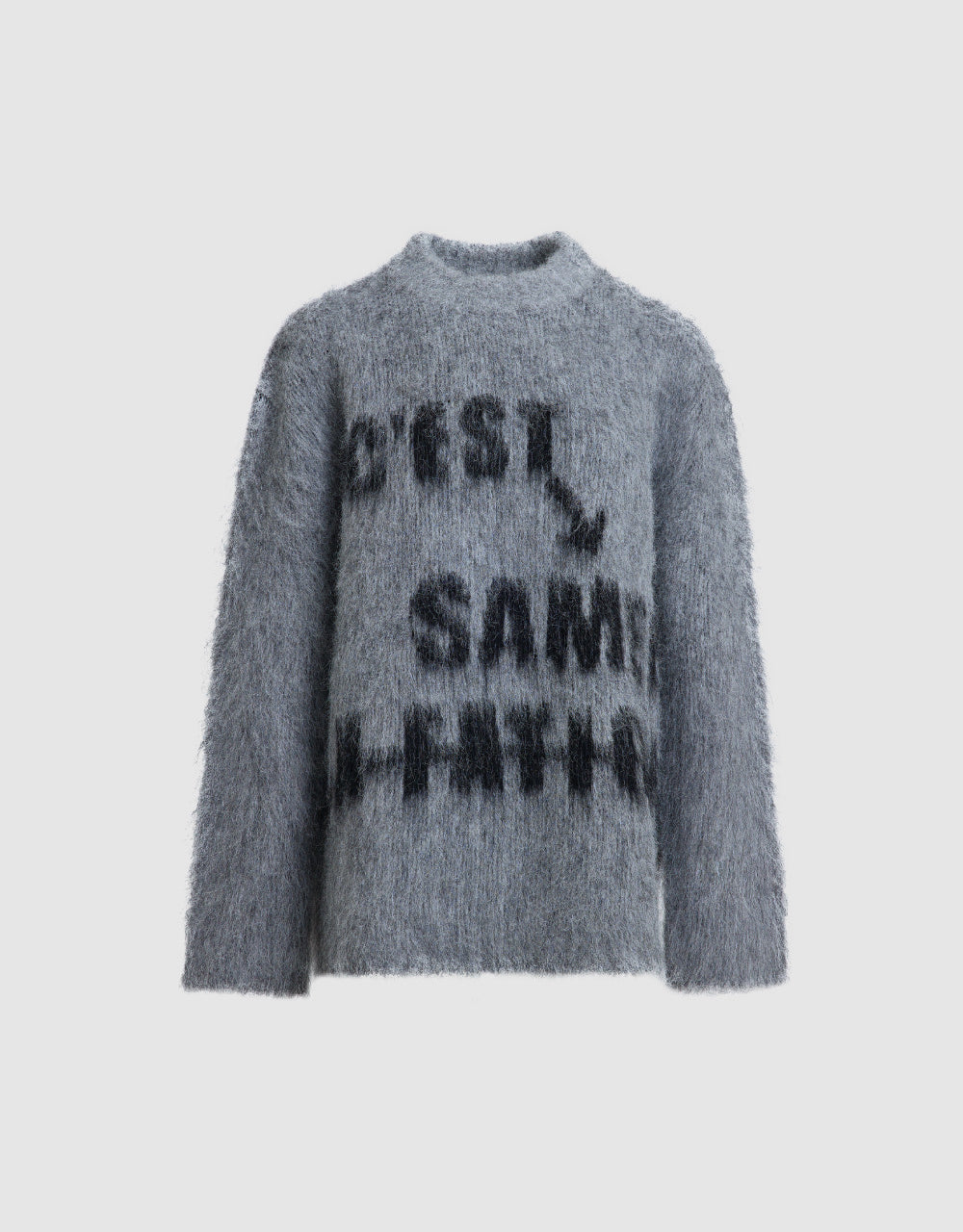 Fluffy Letter Print Knitted T-Shirt