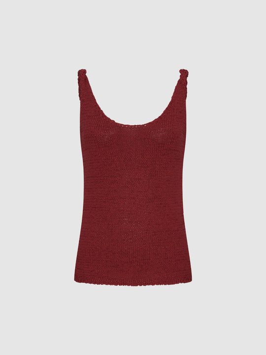 Textured Ribbed Knitted Cotton Blend T-shirt