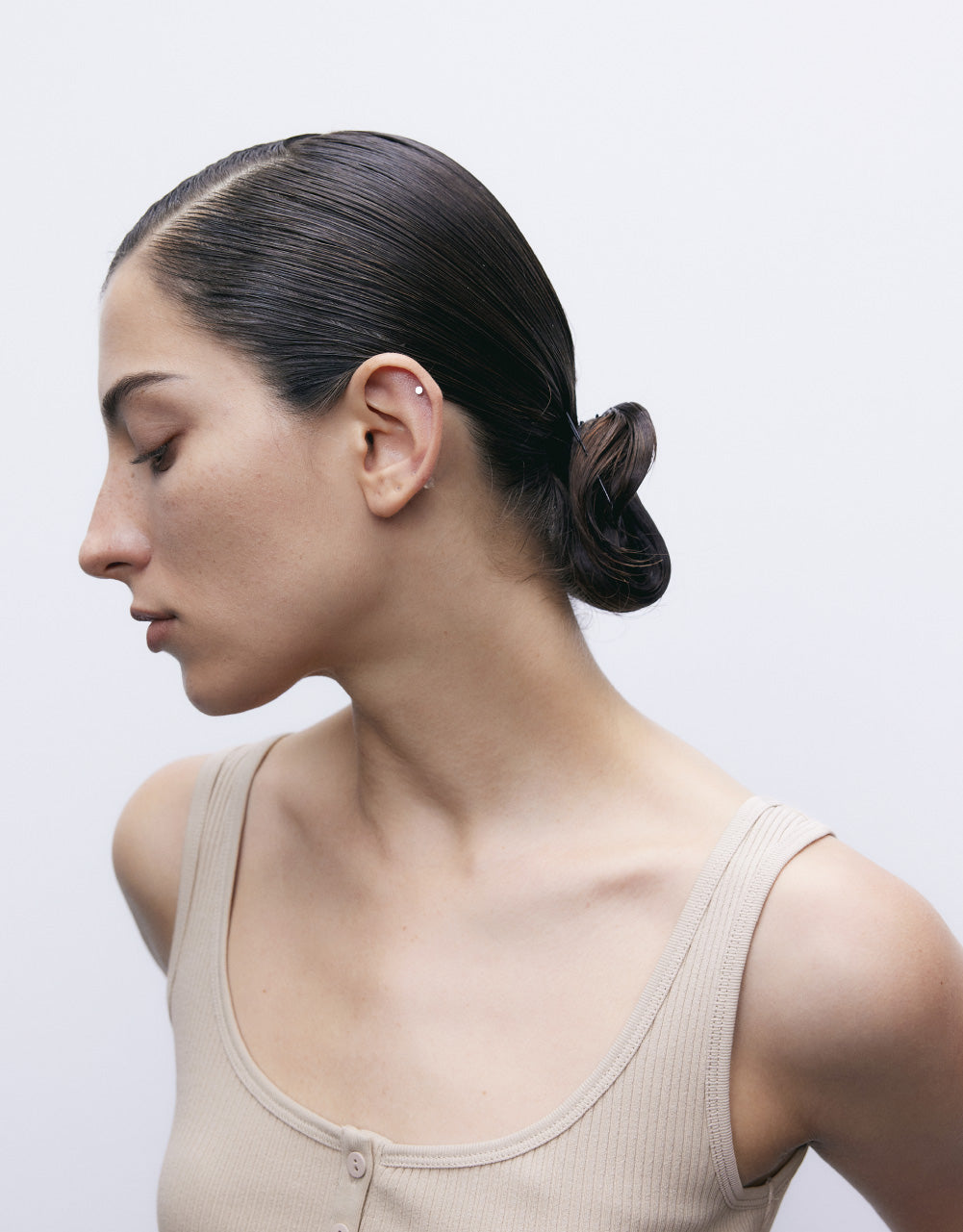 Button Half Placket Tank Top