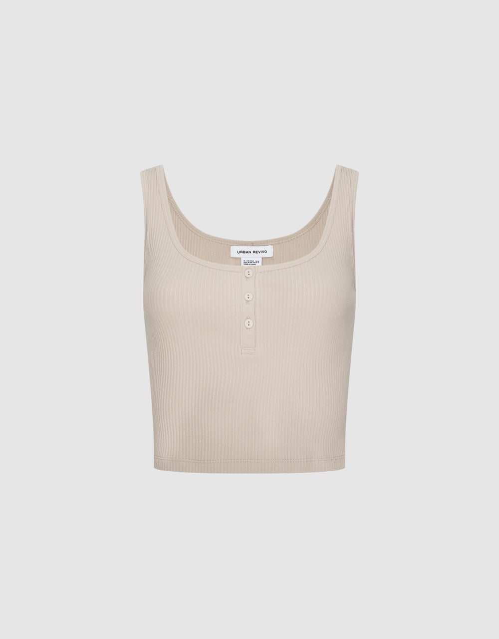 Button Half Placket Tank Top