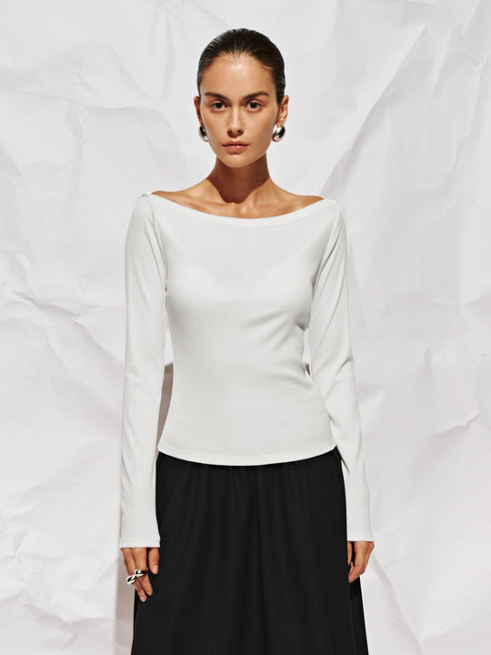 Off-the-Shoulder Long Sleeve T-Shirts