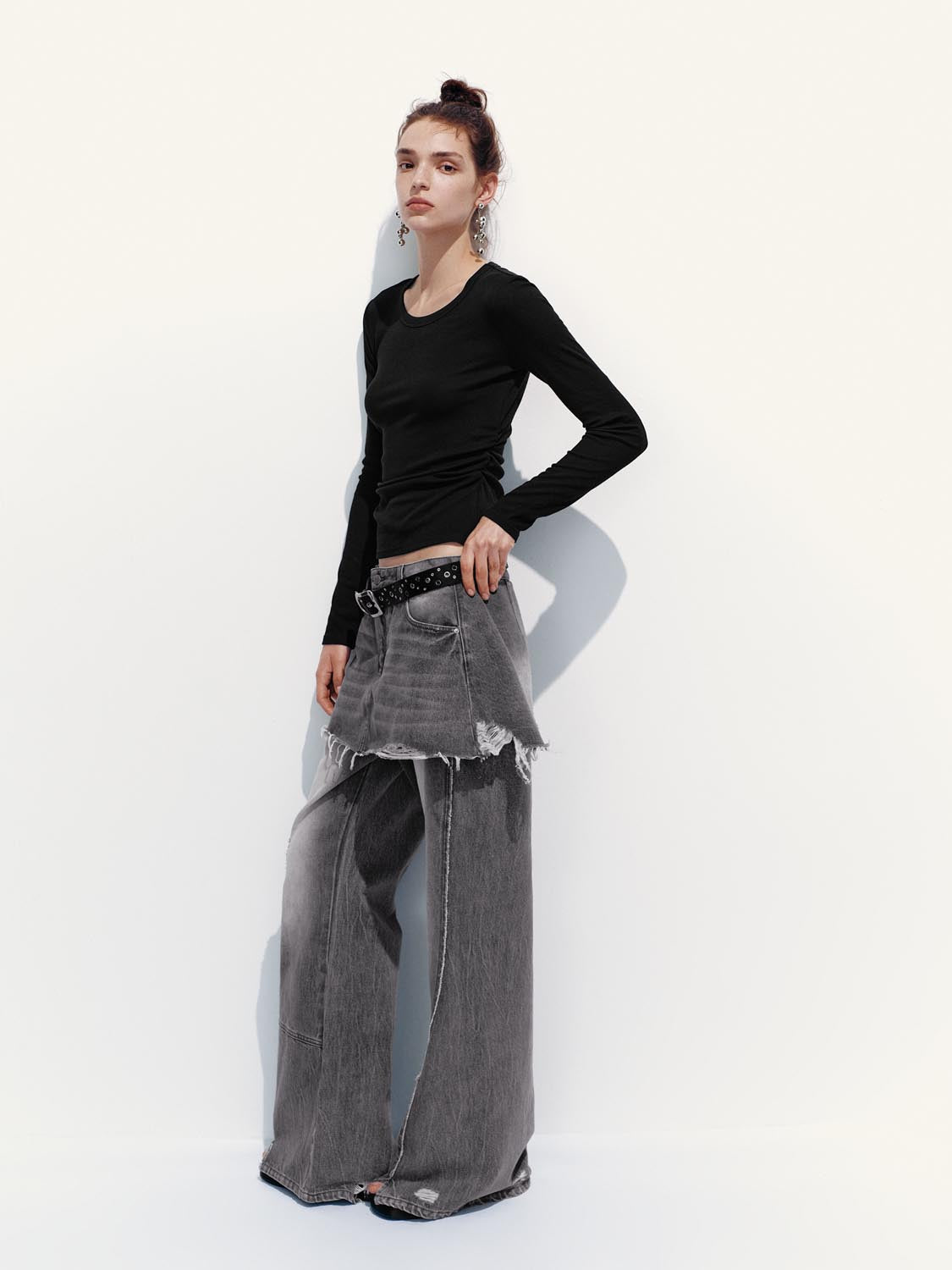 Ruched Long Sleeve T-Shirts