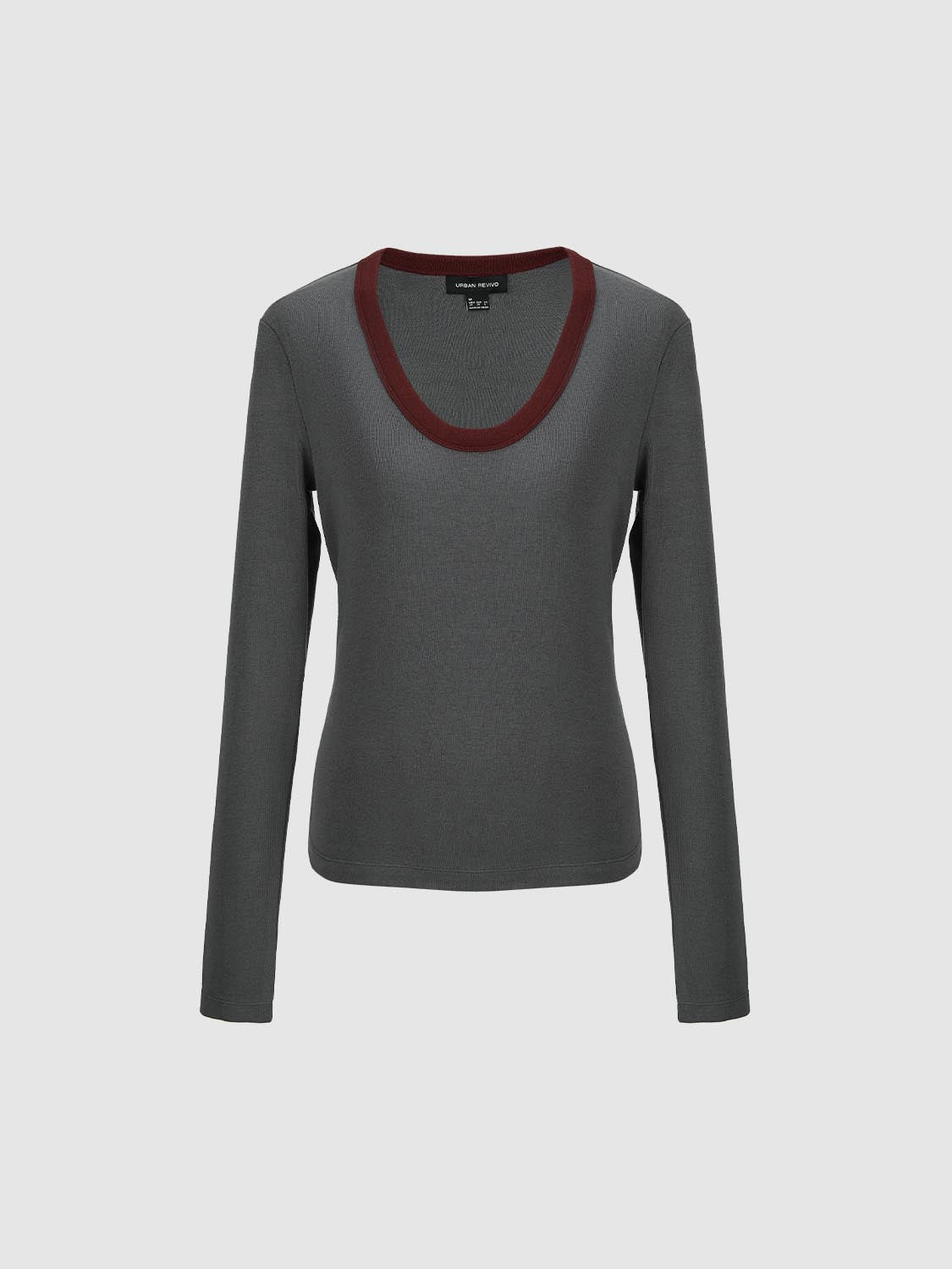 Scoop Neck Long Sleeve T-Shirts