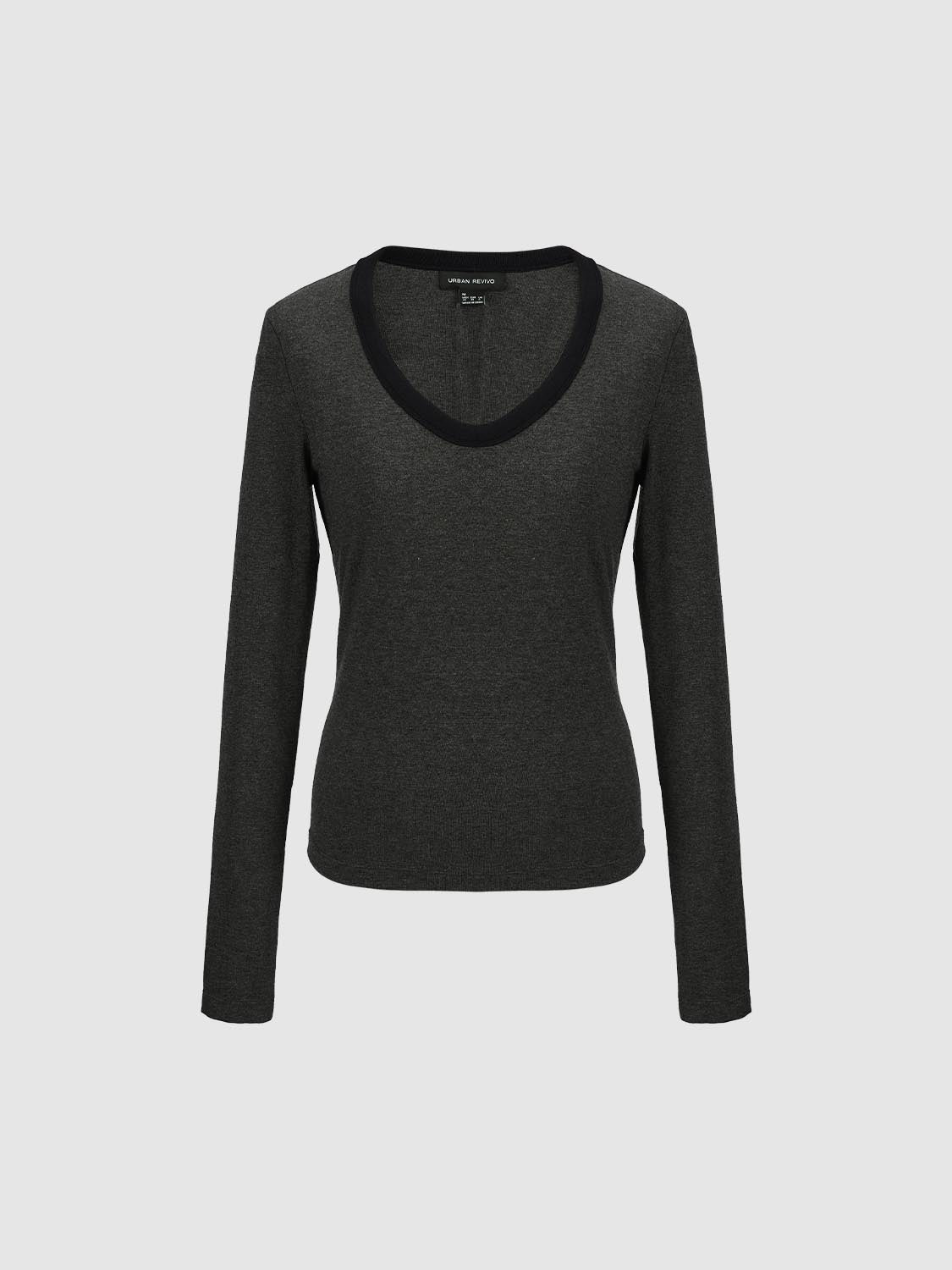 Scoop Neck Long Sleeve T-Shirts