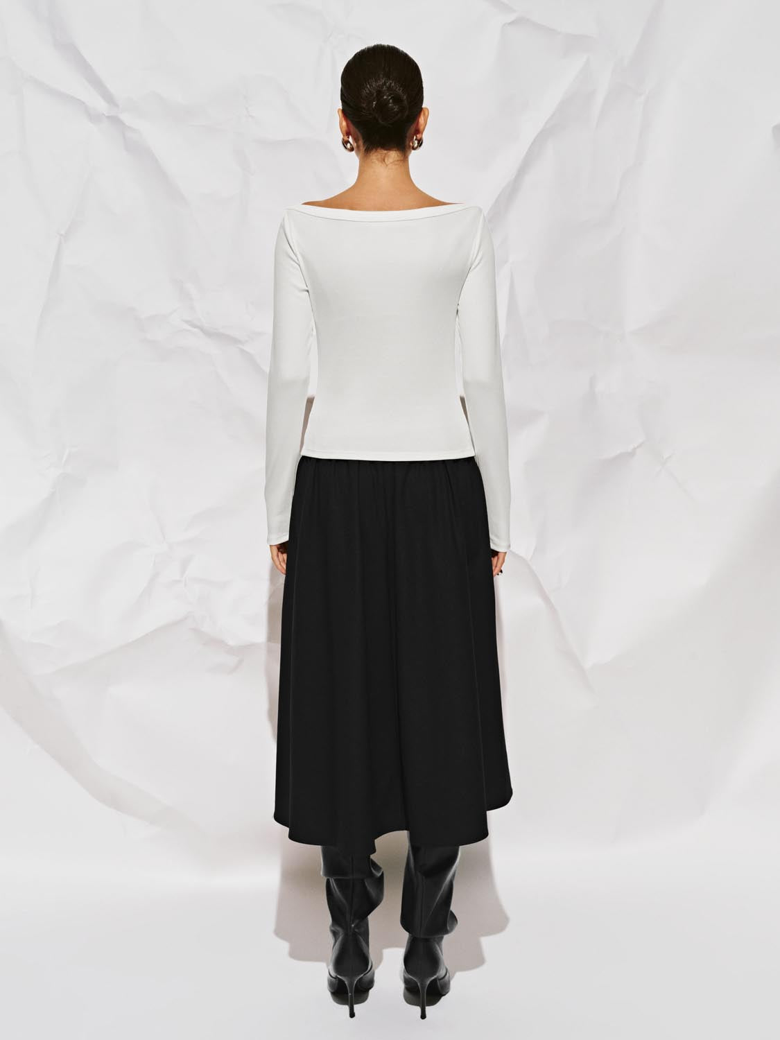 Crinkle Circle A-Line Midi Skirts