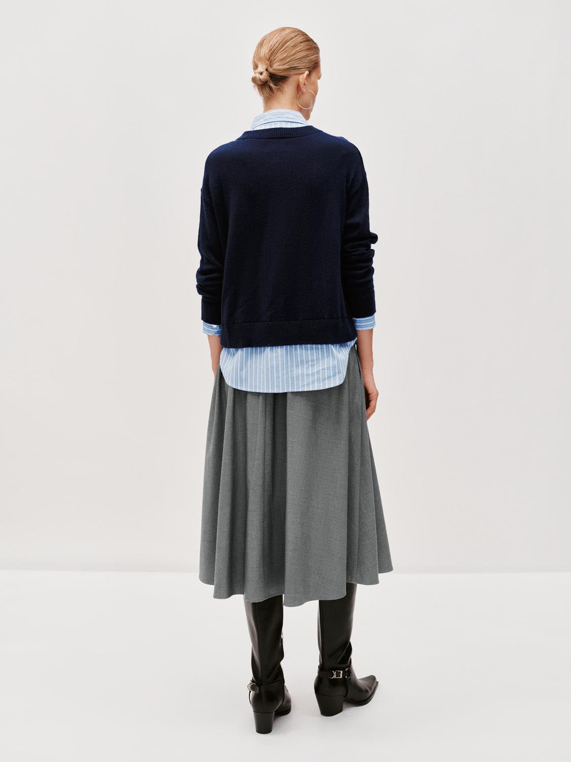 Crinkle Circle A-Line Midi Skirts