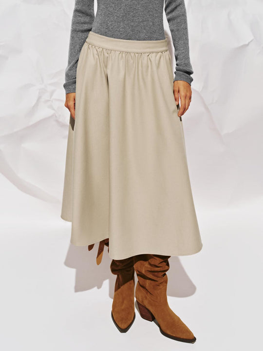 Crinkle Circle A-Line Midi Skirts
