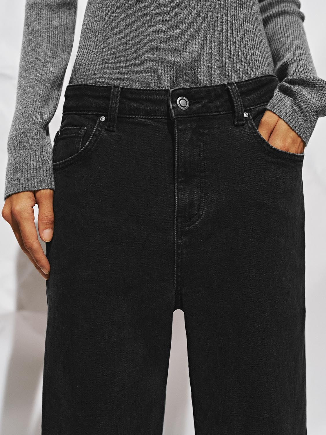 Turnover High Waist Denim Jeans