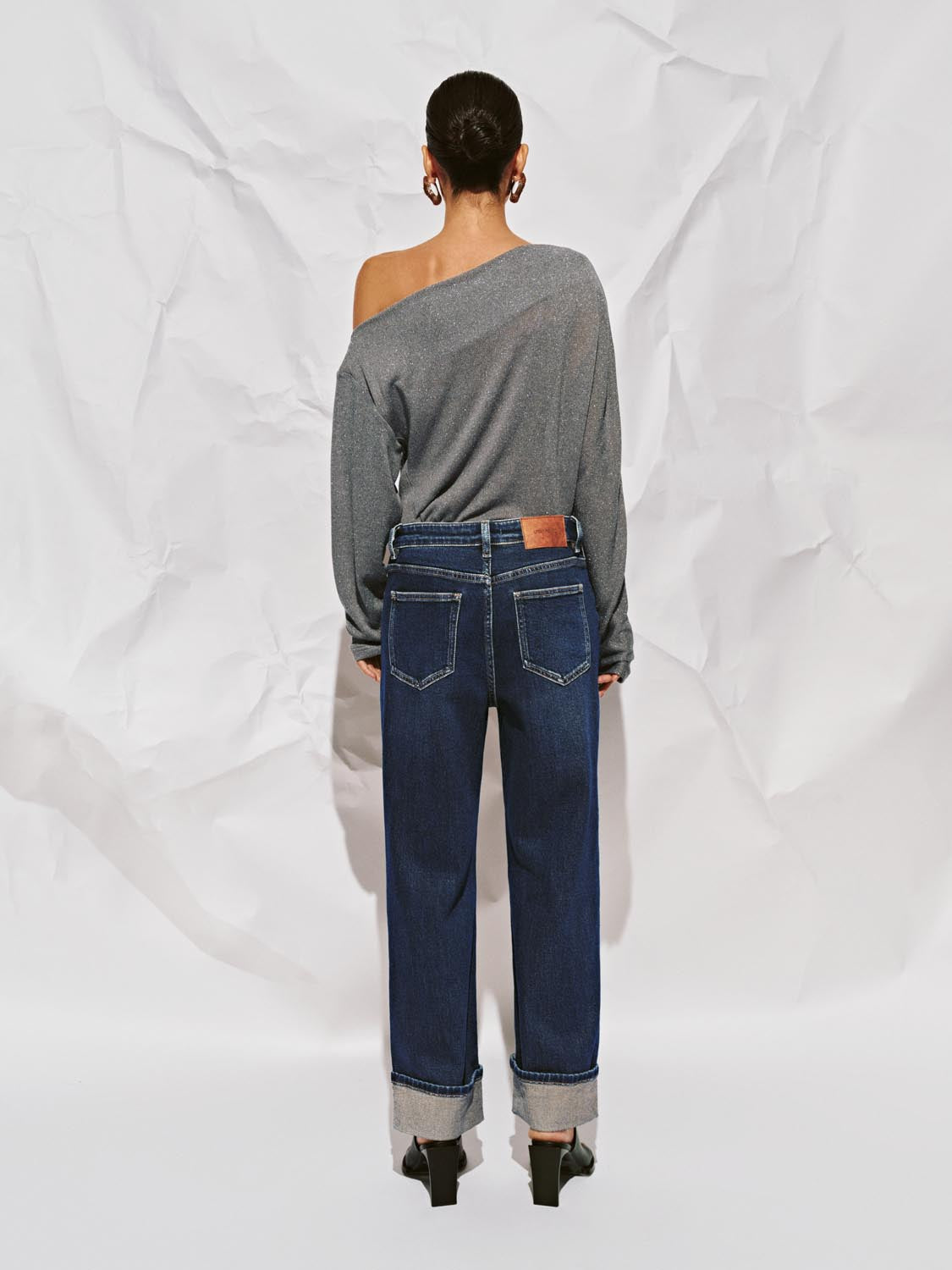 Cuffed Straight Leg Jeans