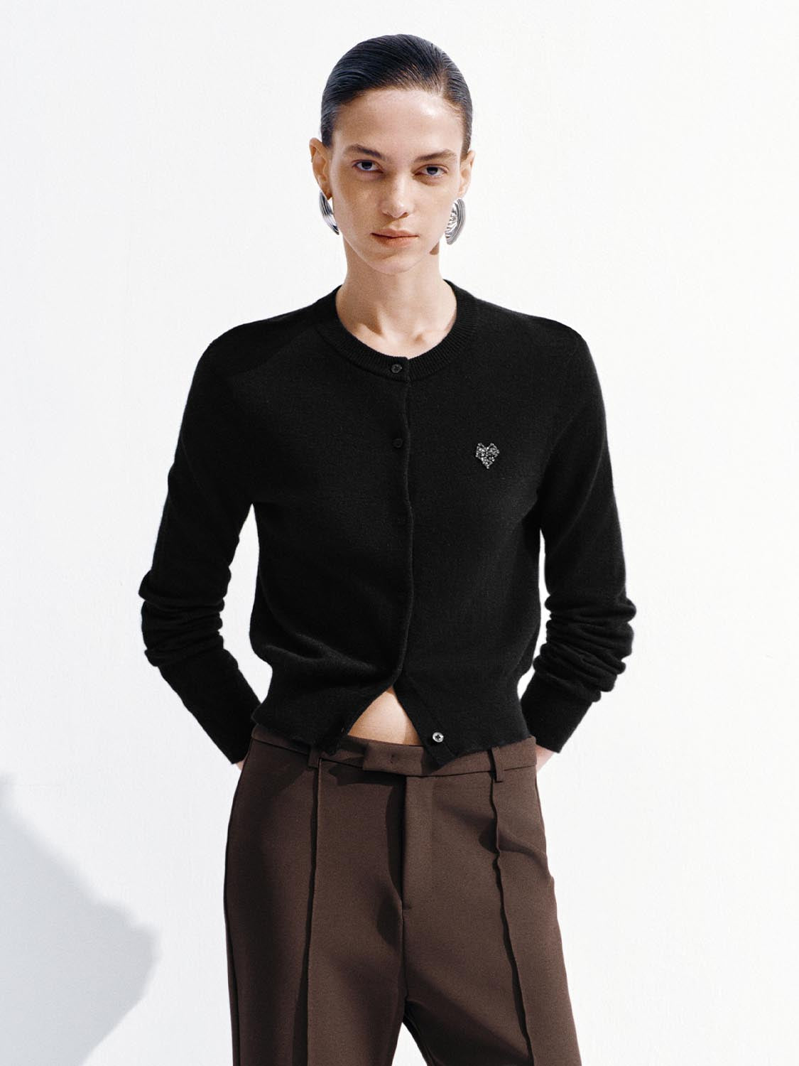 Crew Neck Knitted Cardigans