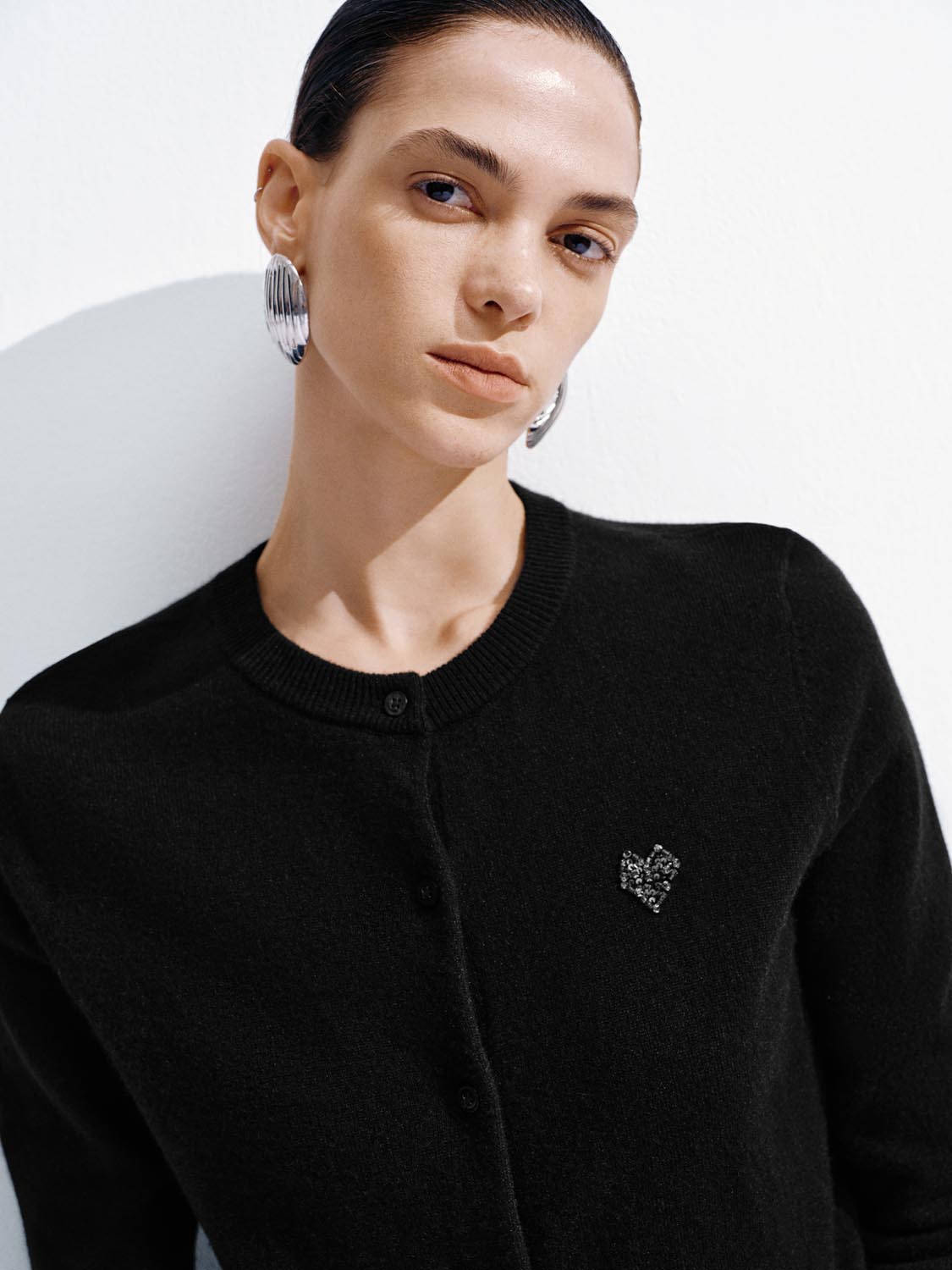 Crew Neck Knitted Cardigans