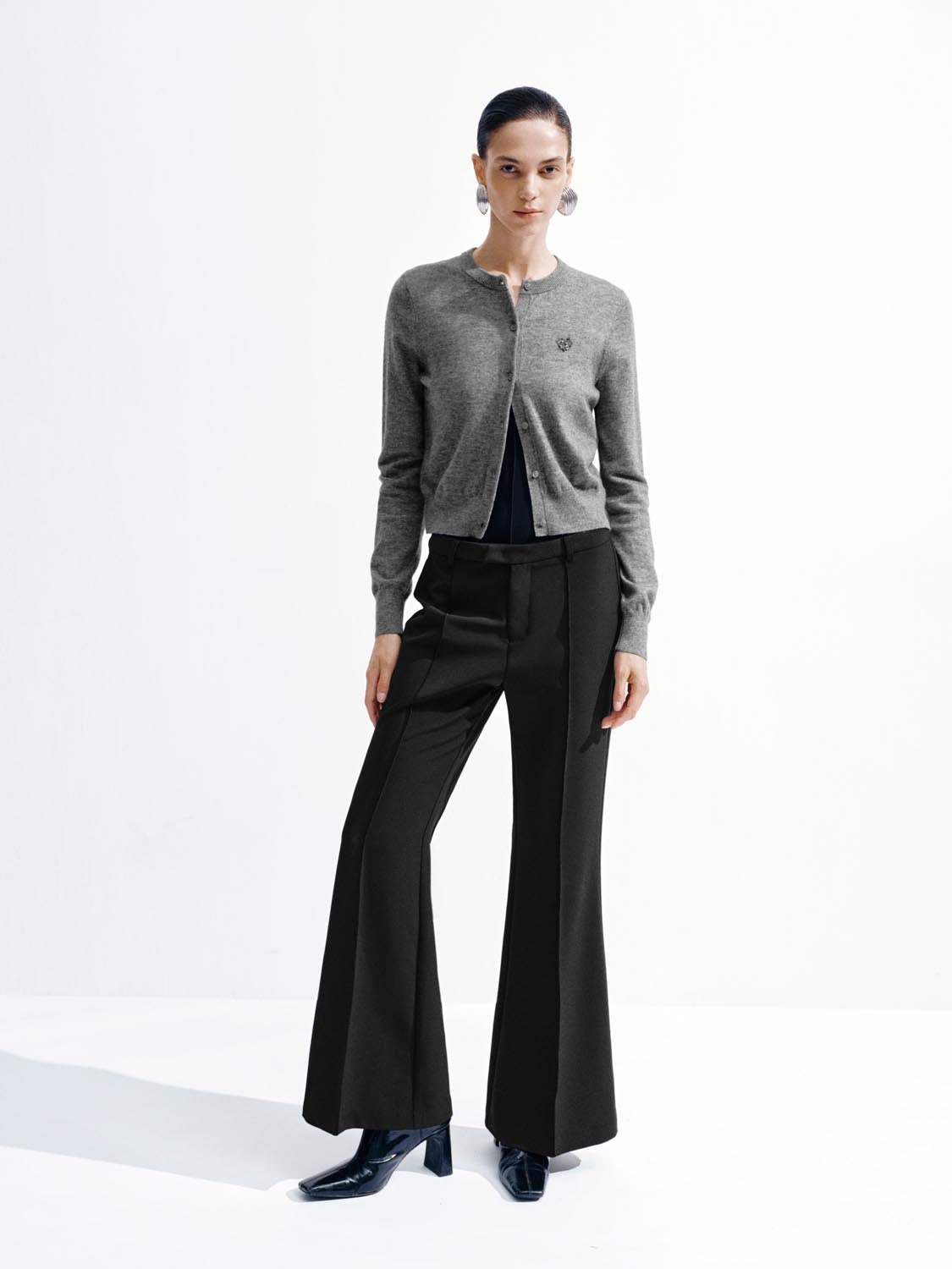 Crew Neck Knitted Cardigans