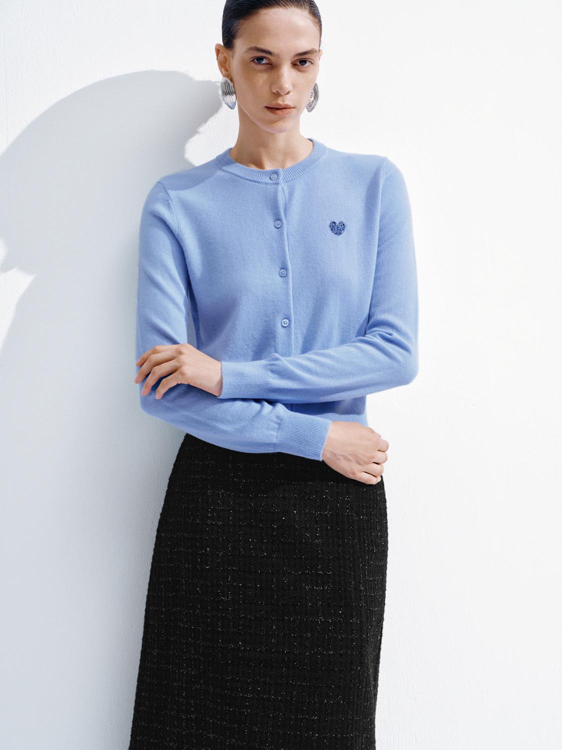 Crew Neck Knitted Cardigans