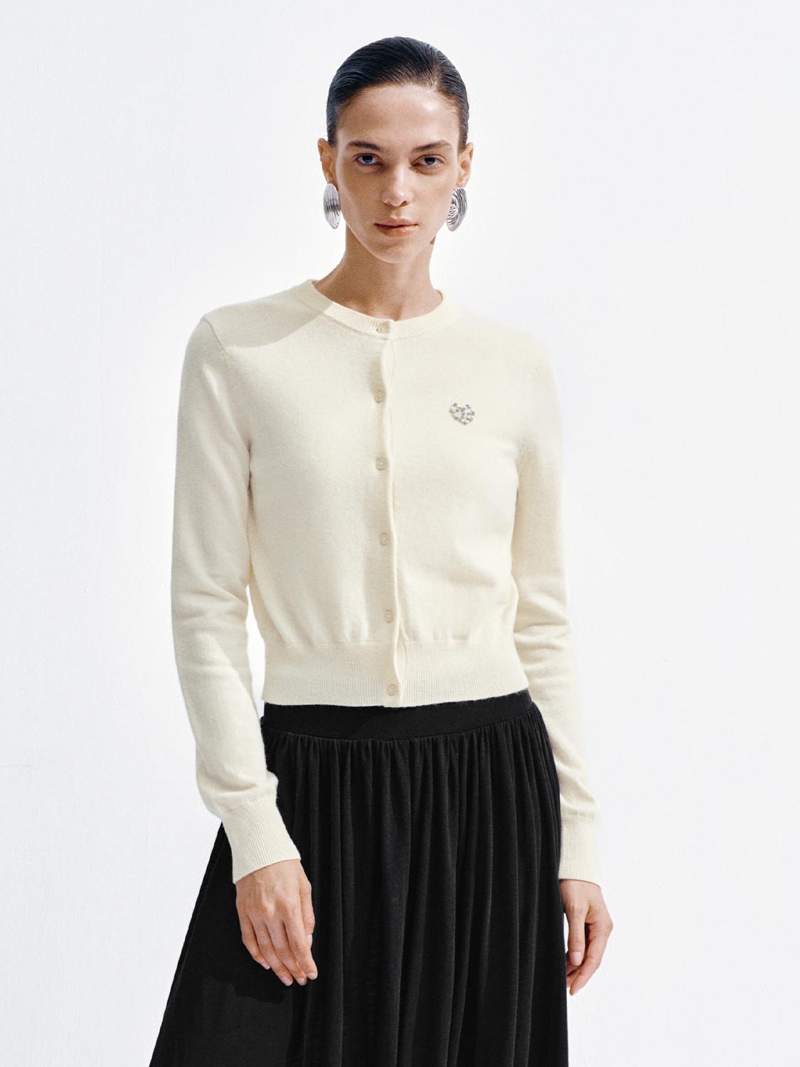 Crew Neck Knitted Cardigans