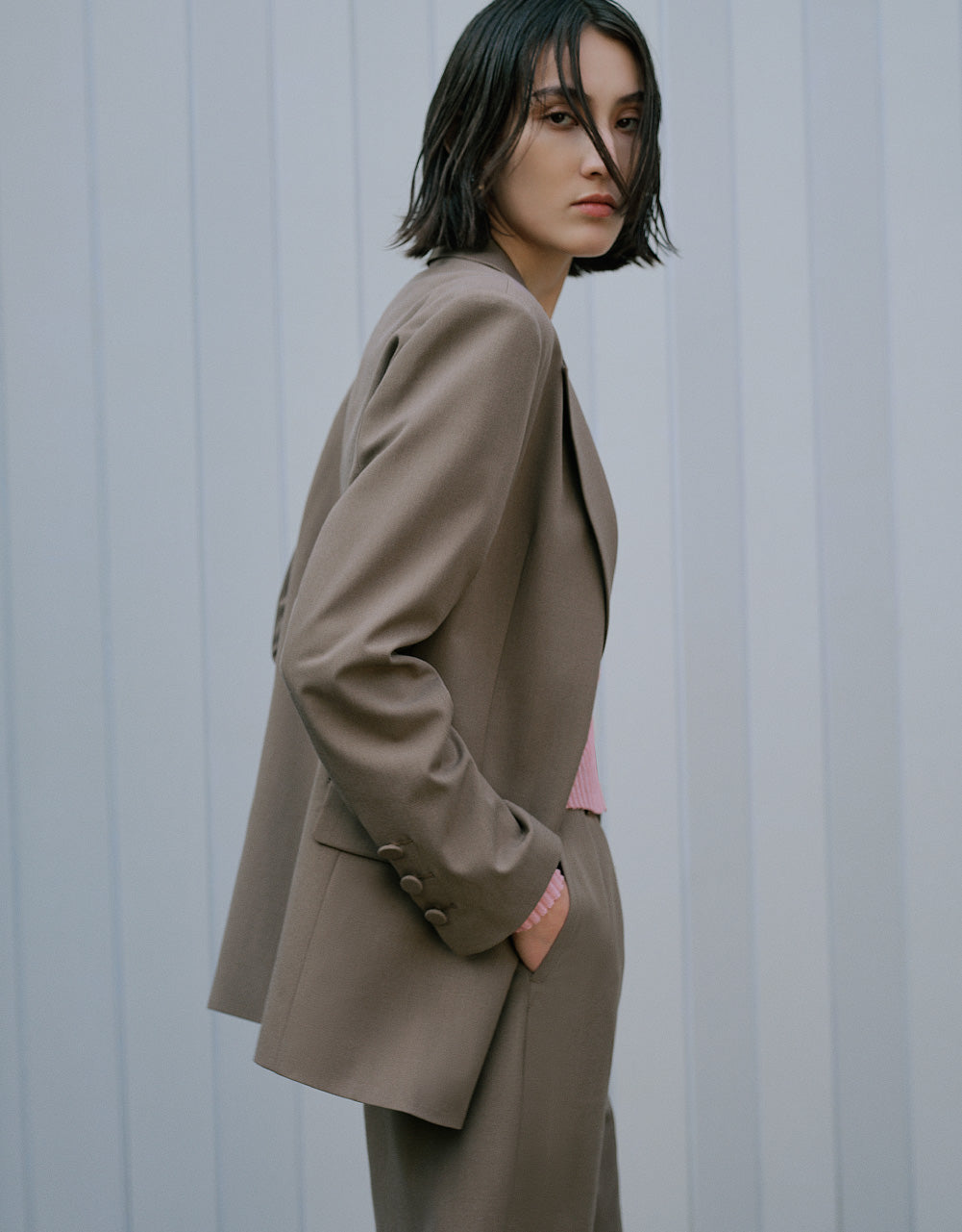 Tailored Blazer With Fake Pockets