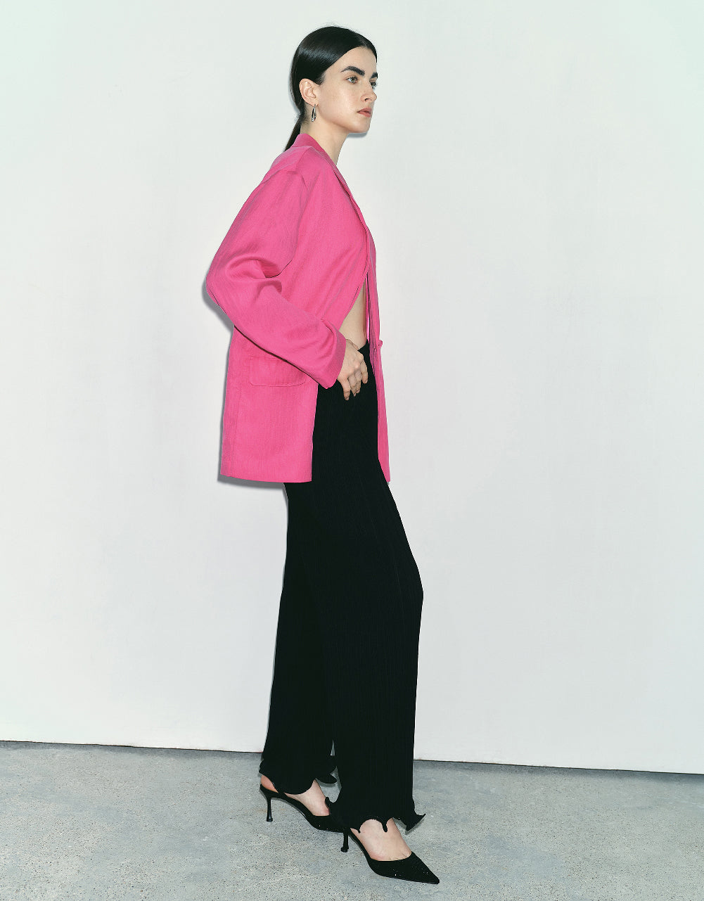 Notched Collar Tailored Blazer