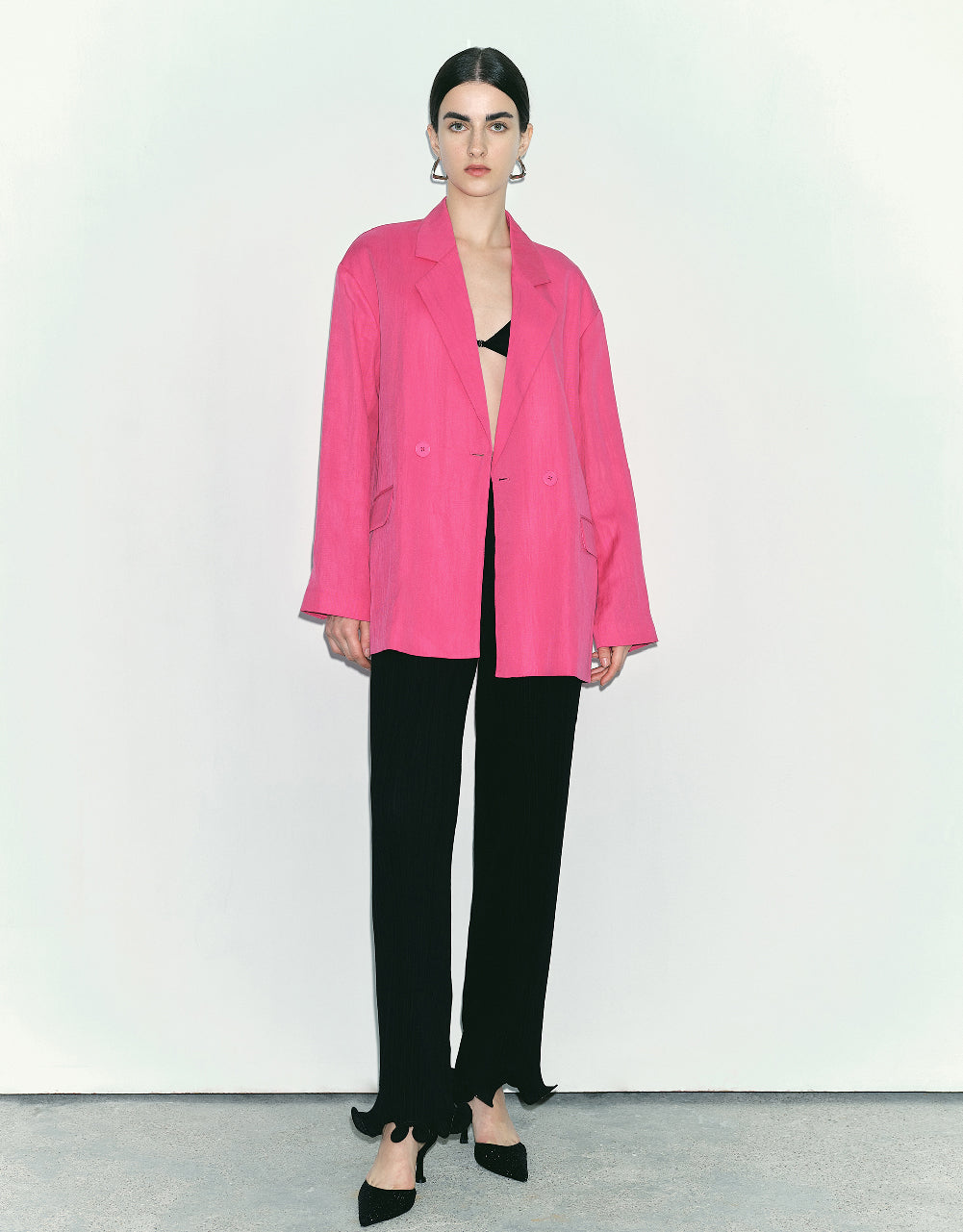 Notched Collar Tailored Blazer