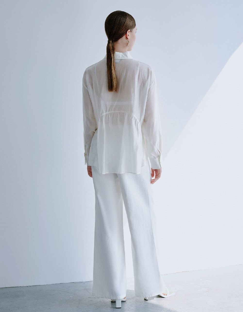Ruched Button Up Straight Jacket