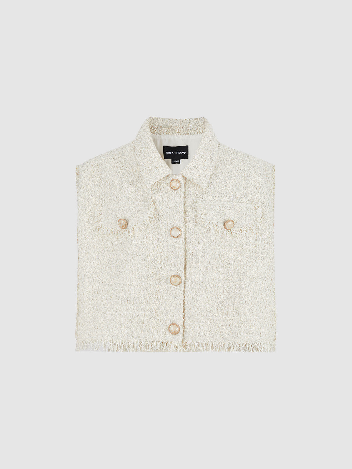 Raw Hem Tweed Vest