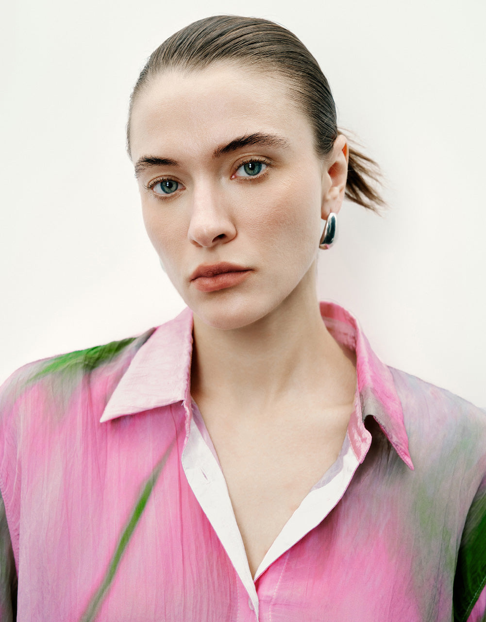 Printed Button Up Lapel Shirt