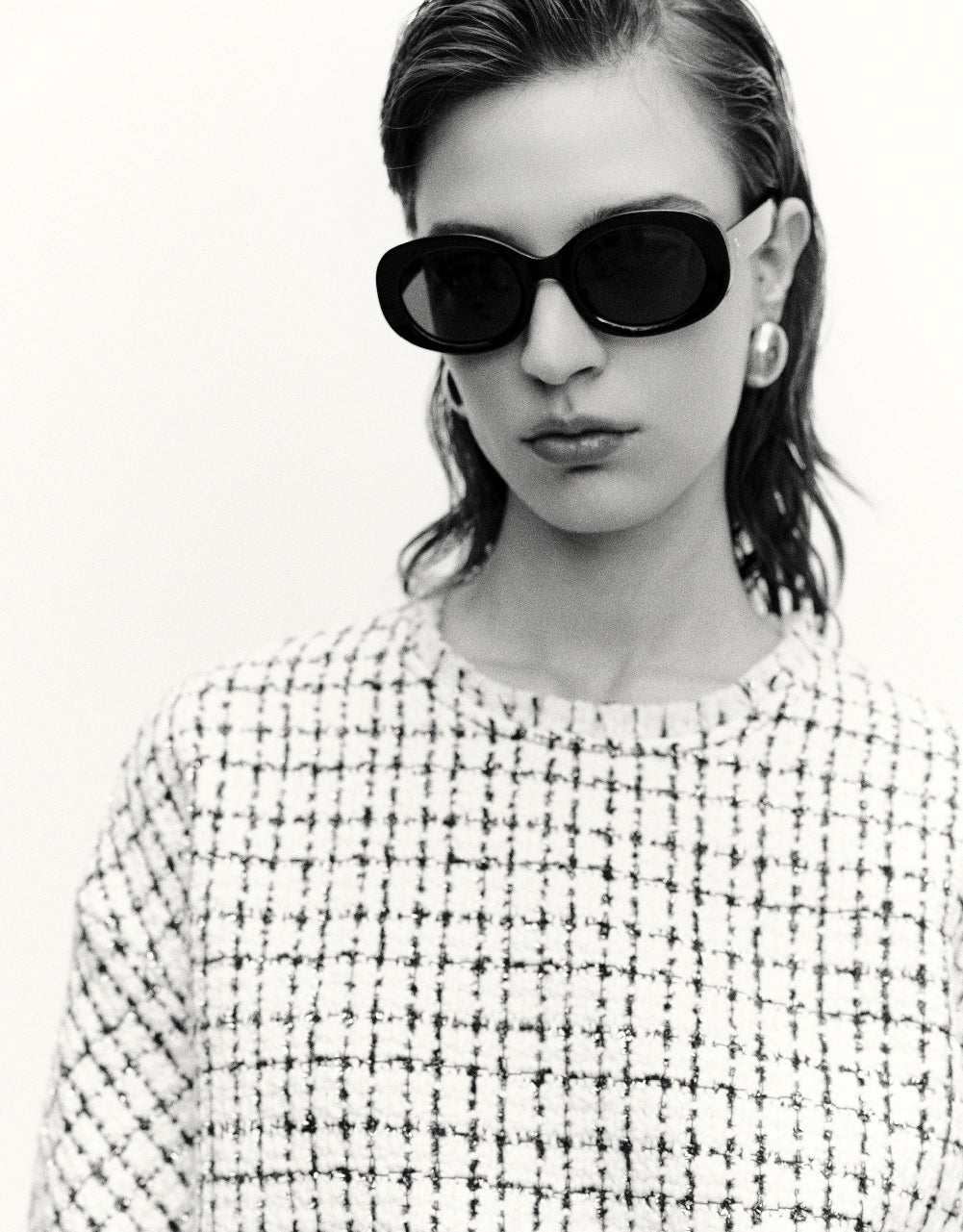 Tweed Raw Hem Overhead Shirt