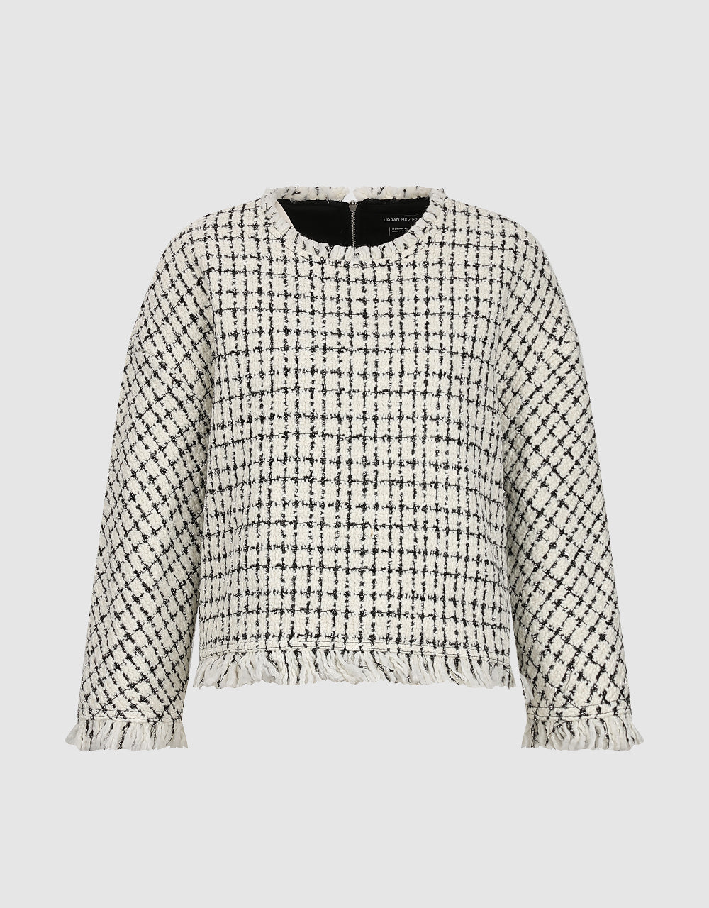 Tweed Raw Hem Overhead Shirt