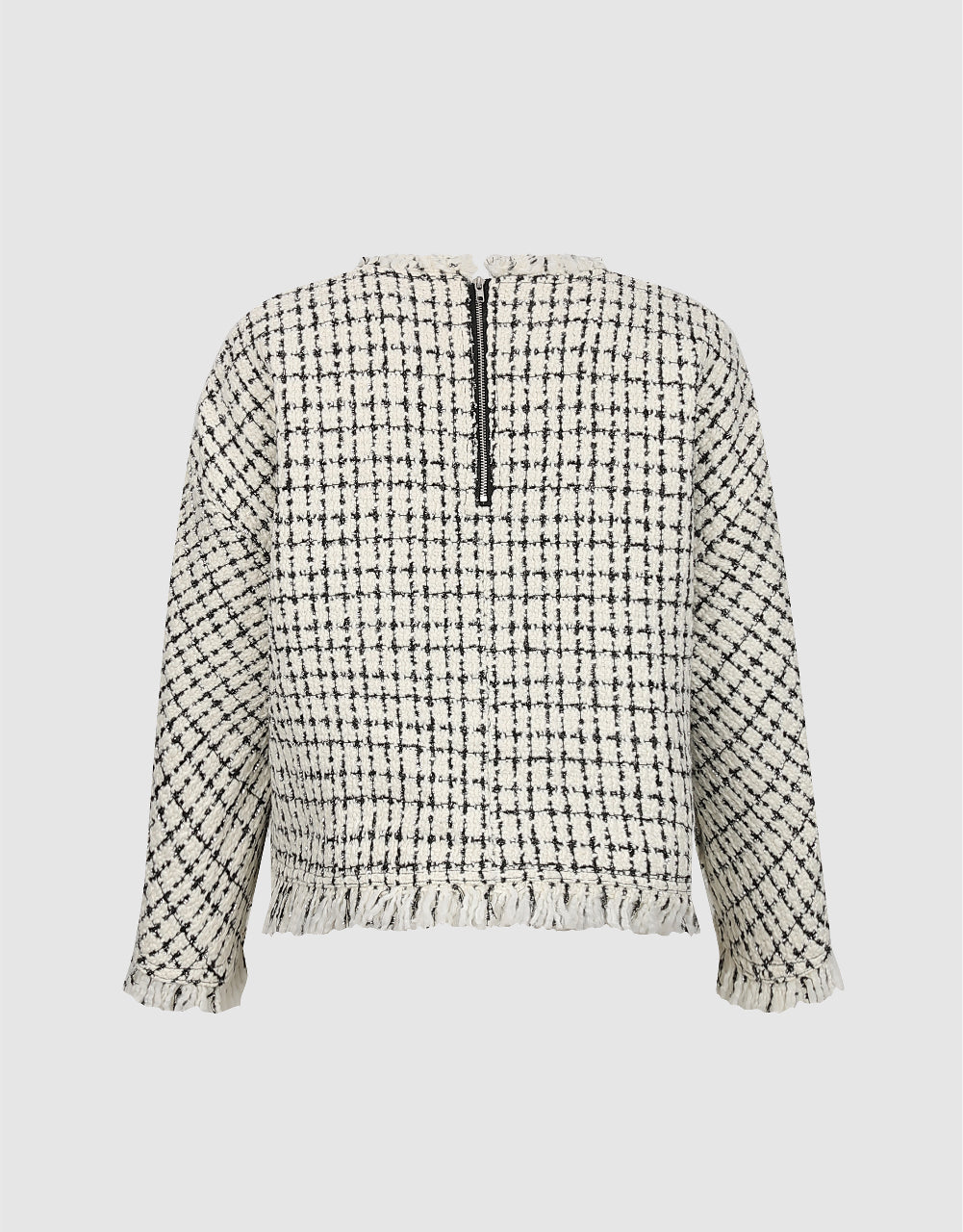 Tweed Raw Hem Overhead Shirt