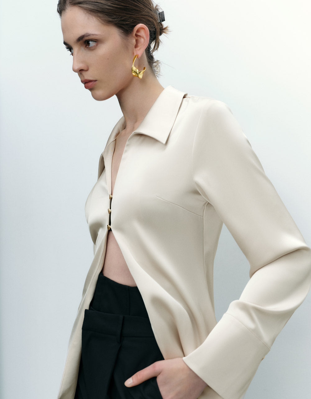 Button Up Skinny Shirt