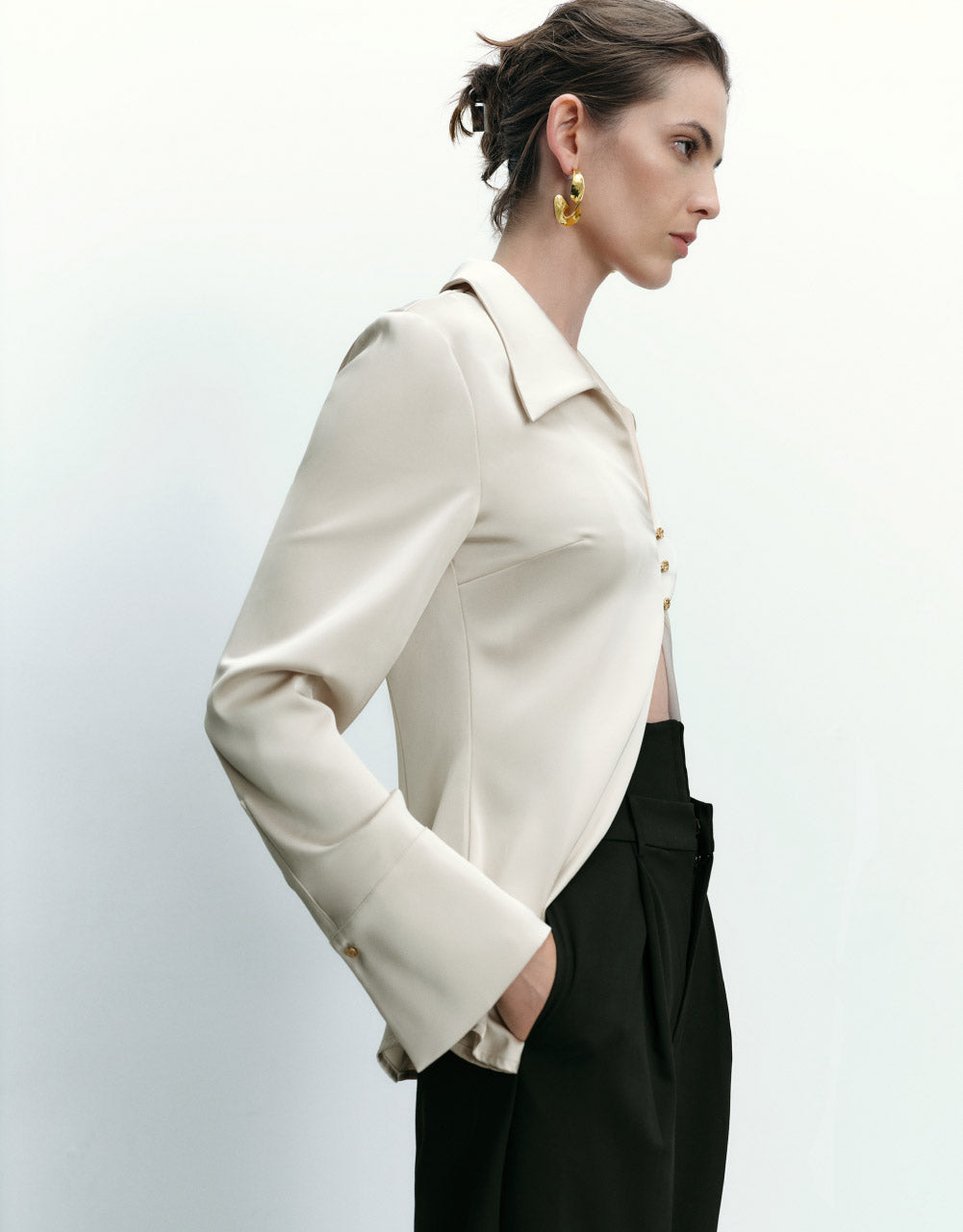 Button Up Skinny Shirt