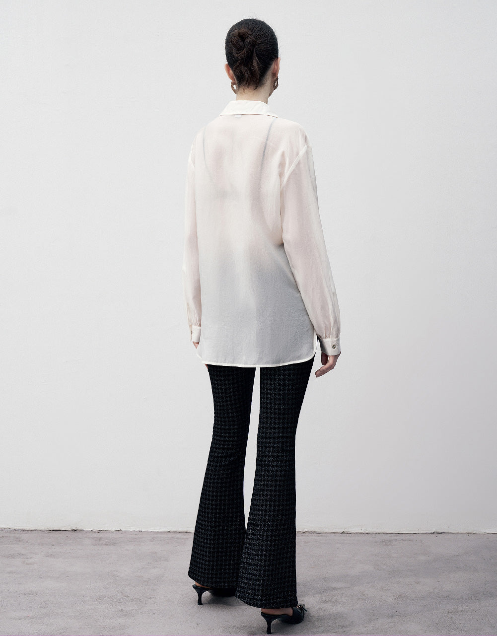 Drop Shoulder Sleeve Lapel Shirt