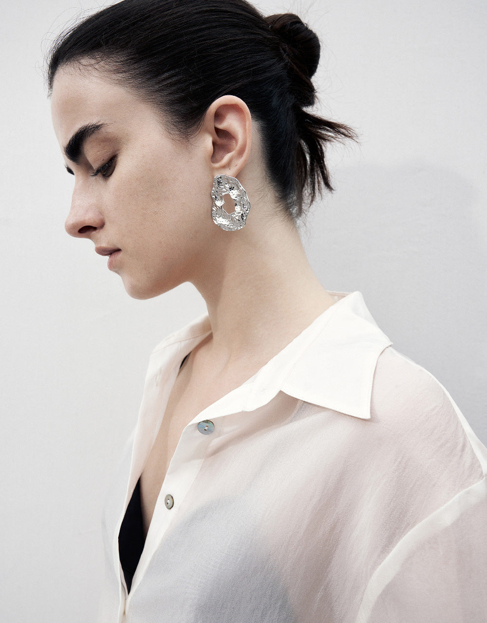 Drop Shoulder Sleeve Lapel Shirt