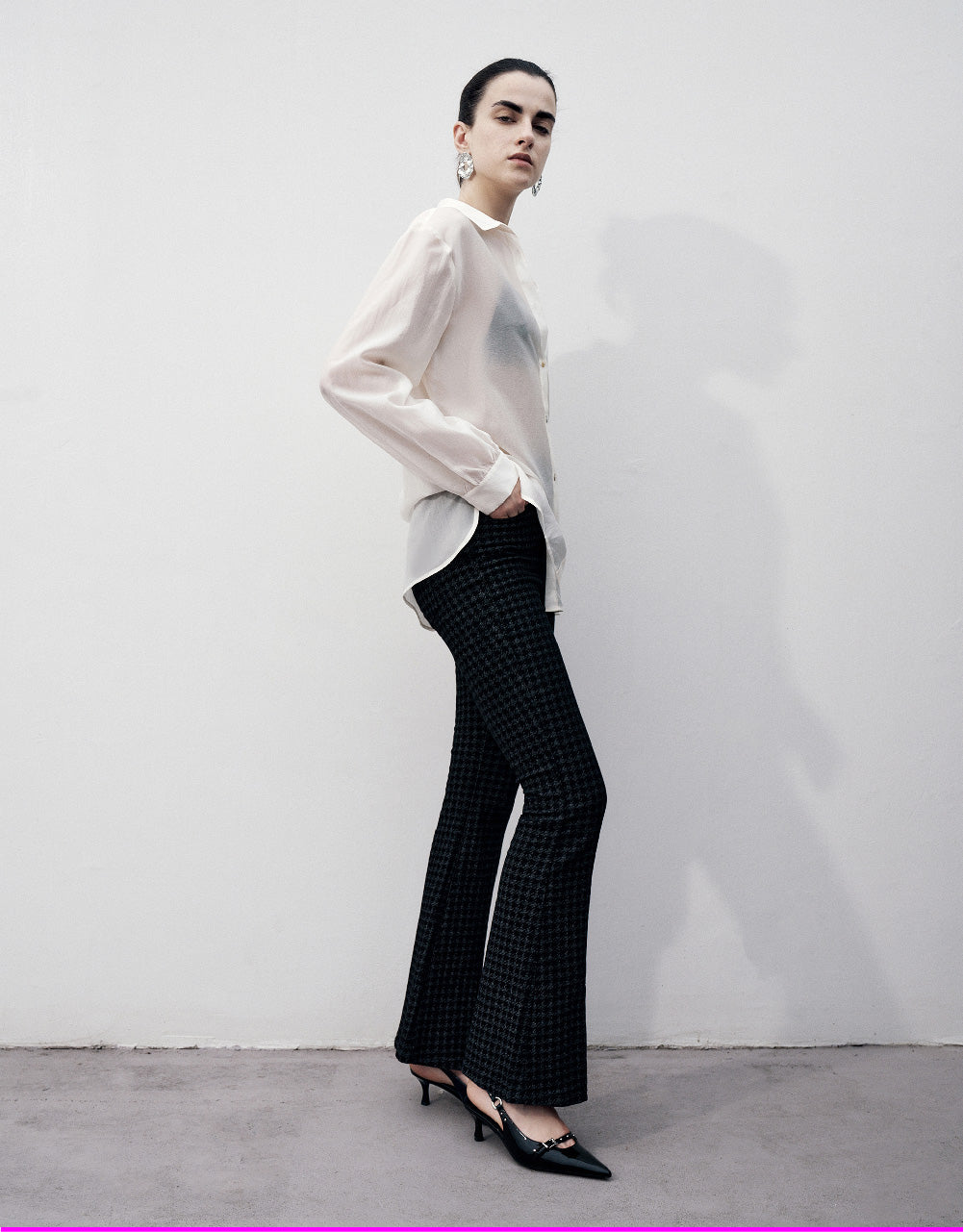 Drop Shoulder Sleeve Lapel Shirt