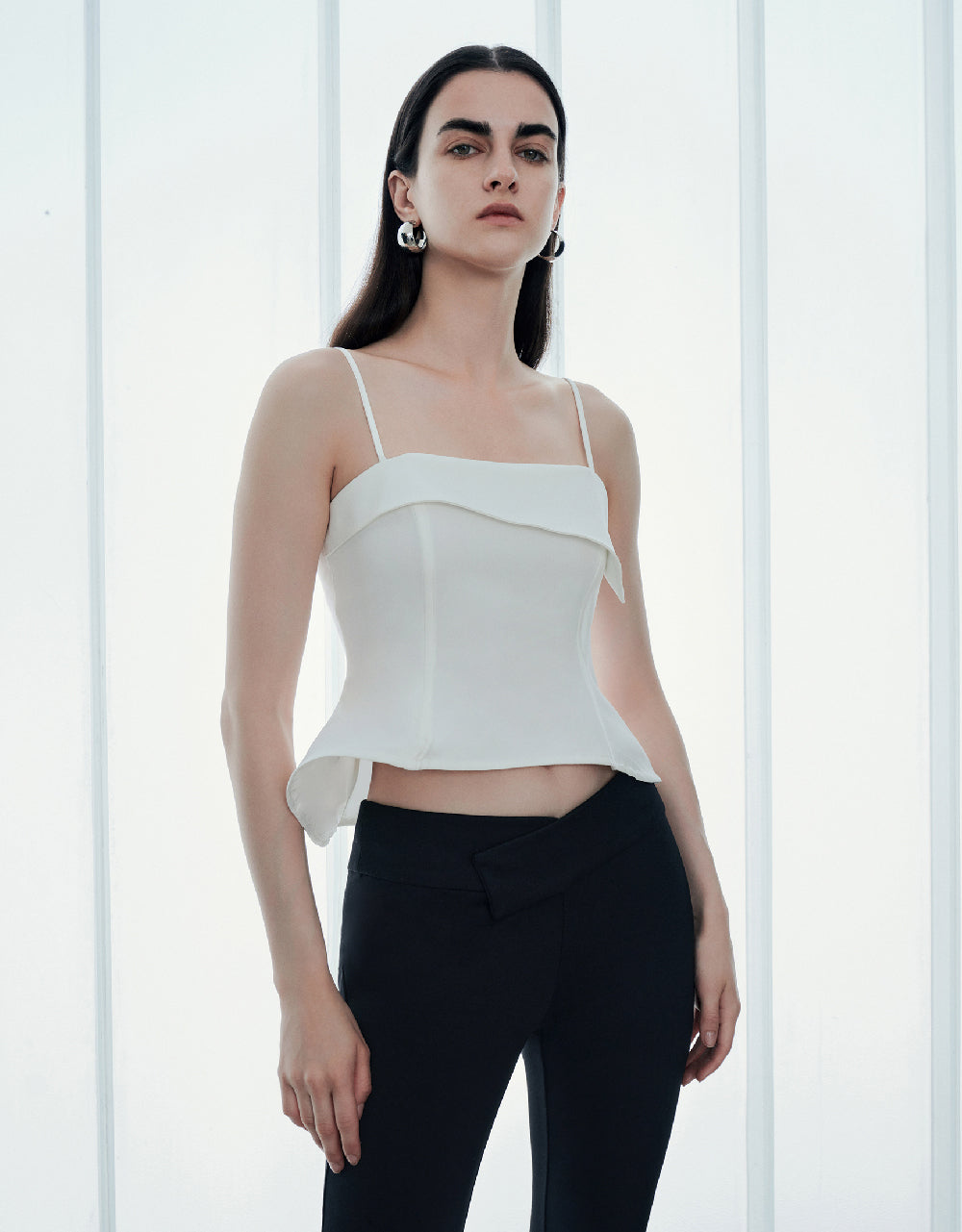 Flare Hem Off-Shoulder Cami Top