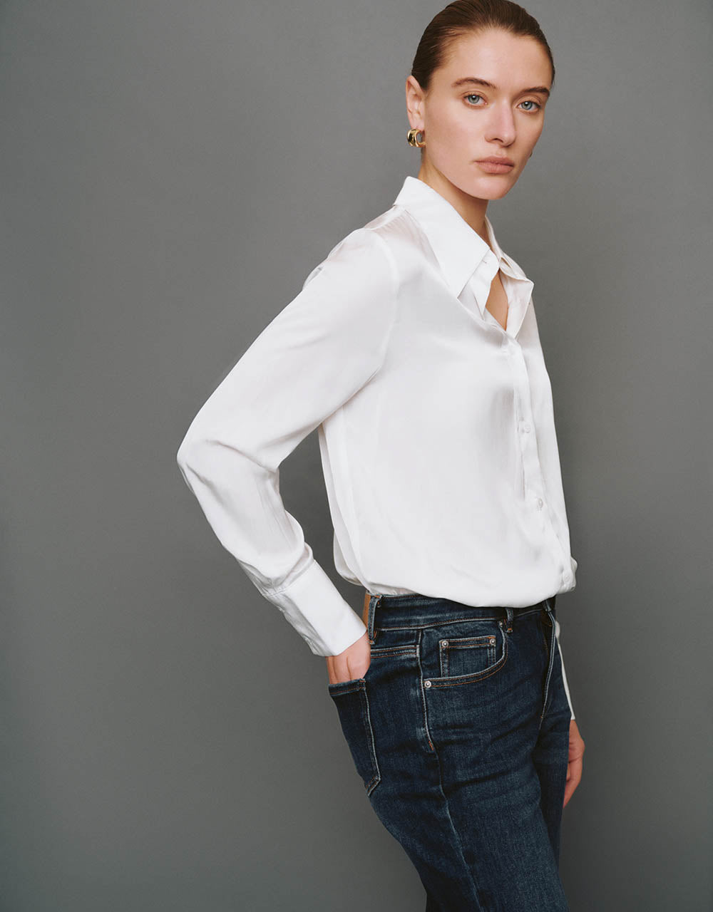 Button Up Straight Shirt