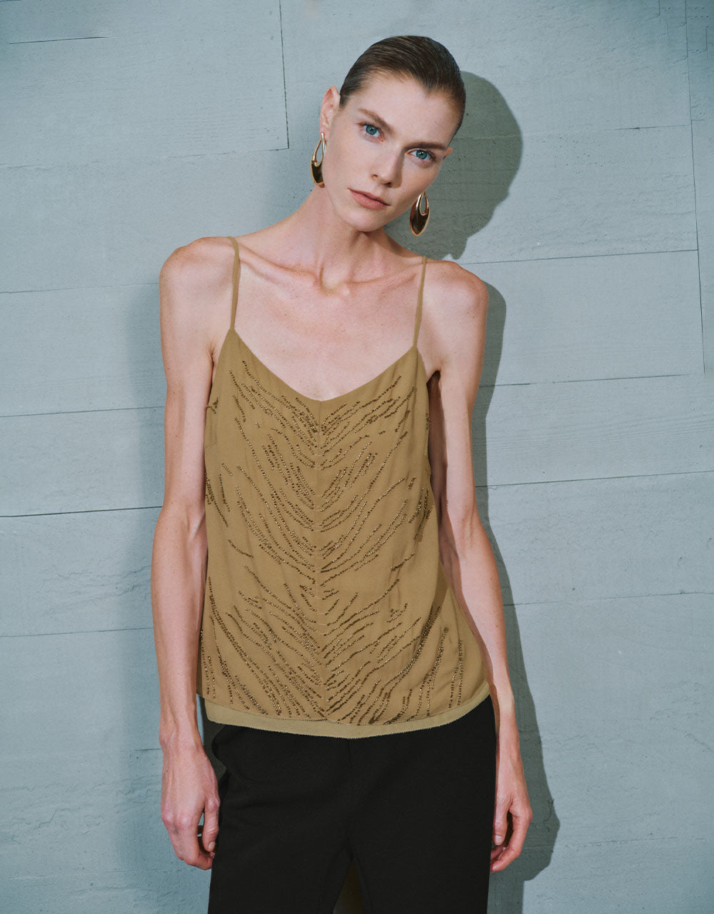 Textured V-Neck Cami Top